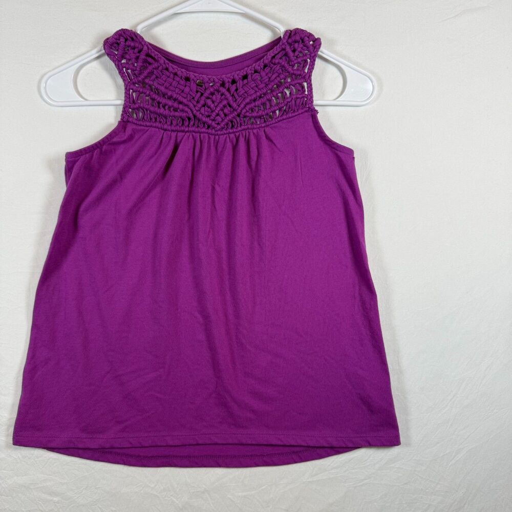 Old Navy Girls Purple Crochet Yoke Tank Size M (8)